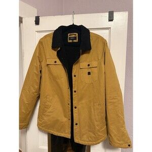 Roark Brown Sherpa Lined Snap Front Jacket Mens Size M